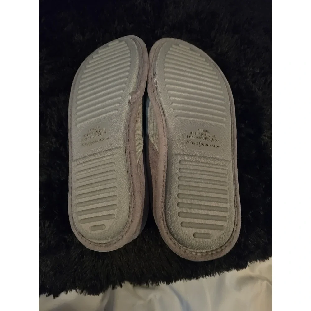 Dearfoams Cozy Comfort Gel Infused Men's Grey Slip-on Knit Clog Slippers:‎  9-10